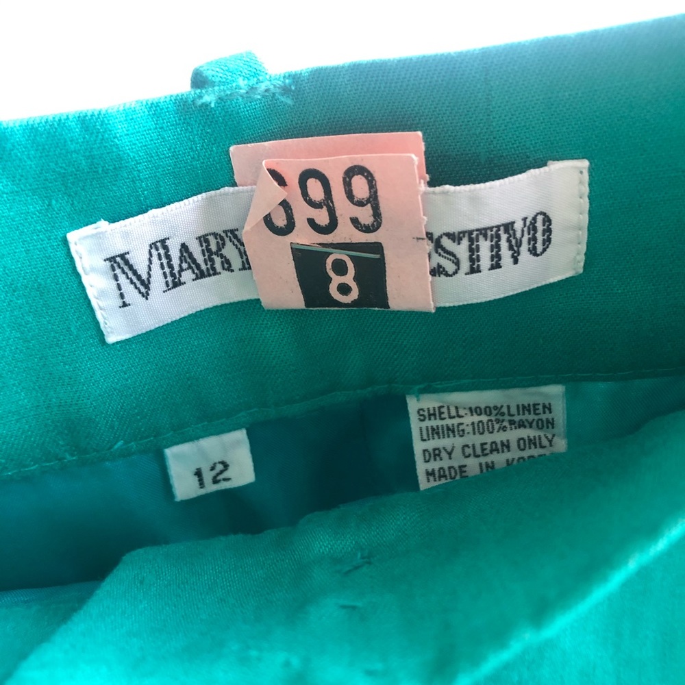 Mary Ann Restivo Teal Wide Leg Trousers